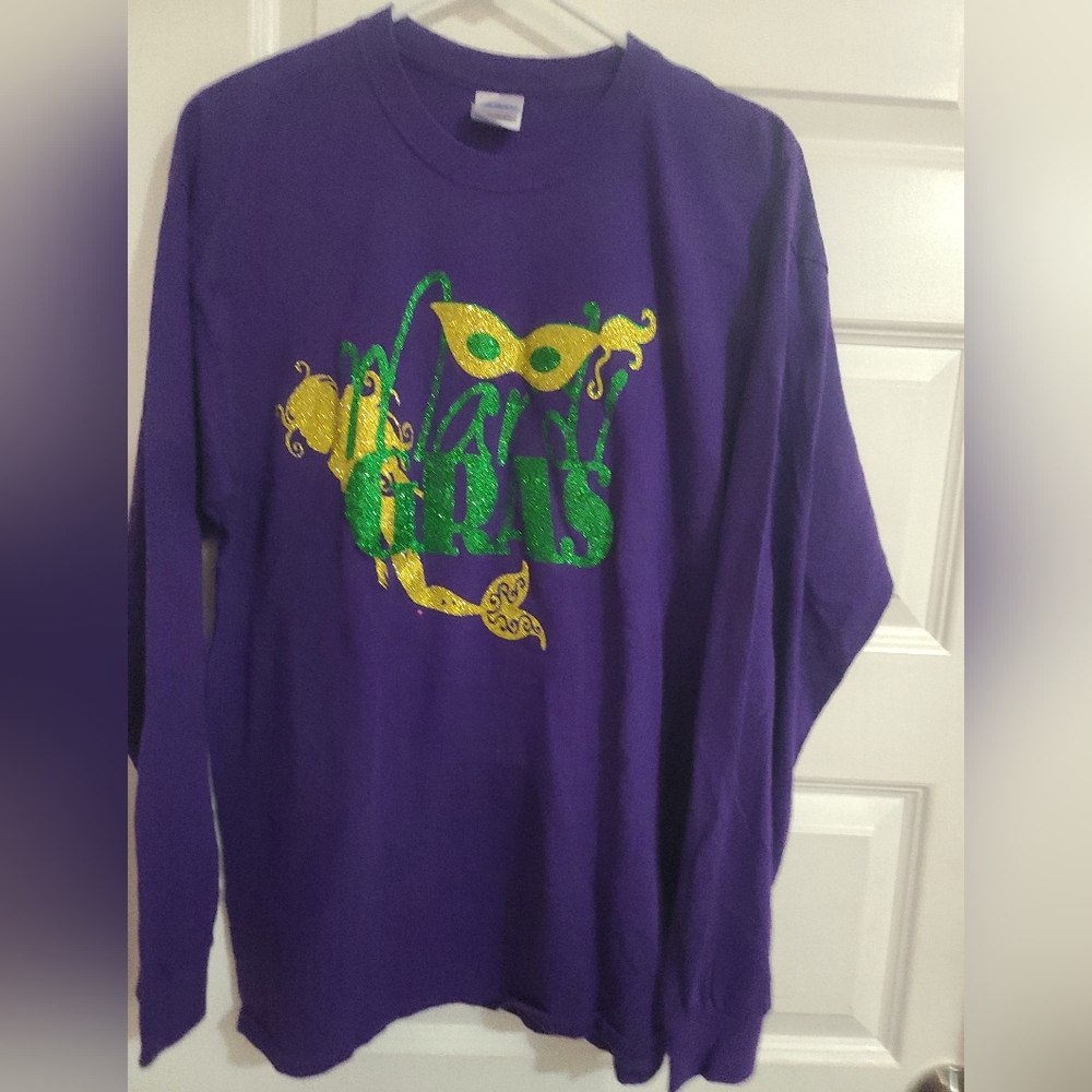 Purple Mardi Gras Mobile Long Sleeve Tee